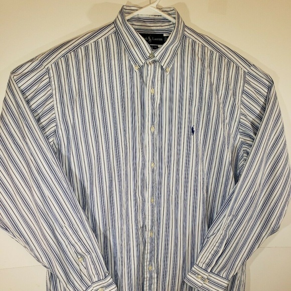 Ralph Lauren Blue And White Striped Shirt - Picture 1 of 8